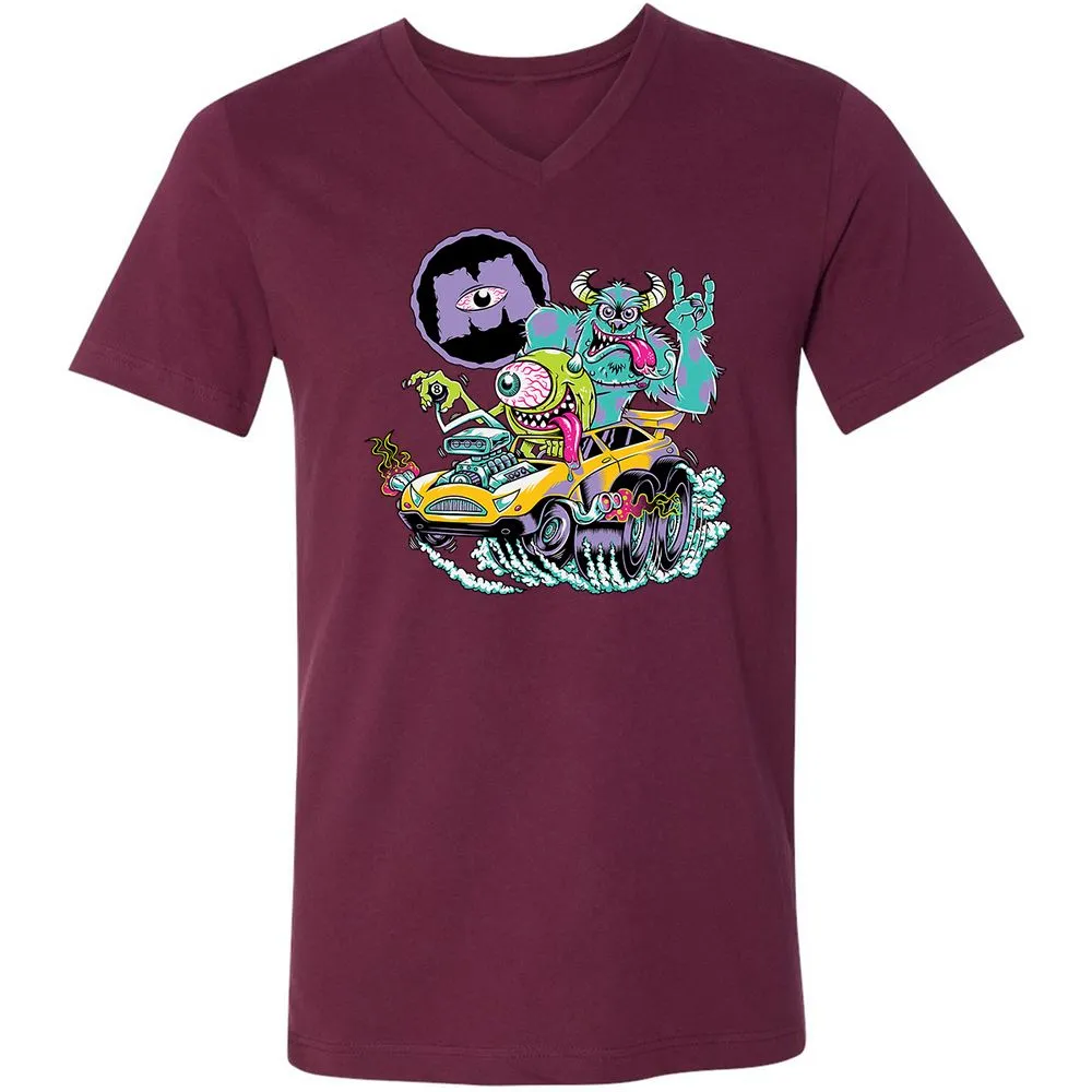 Unisex V-Neck T-Shirt - 3Q33CLQ4 - Maroon - 6