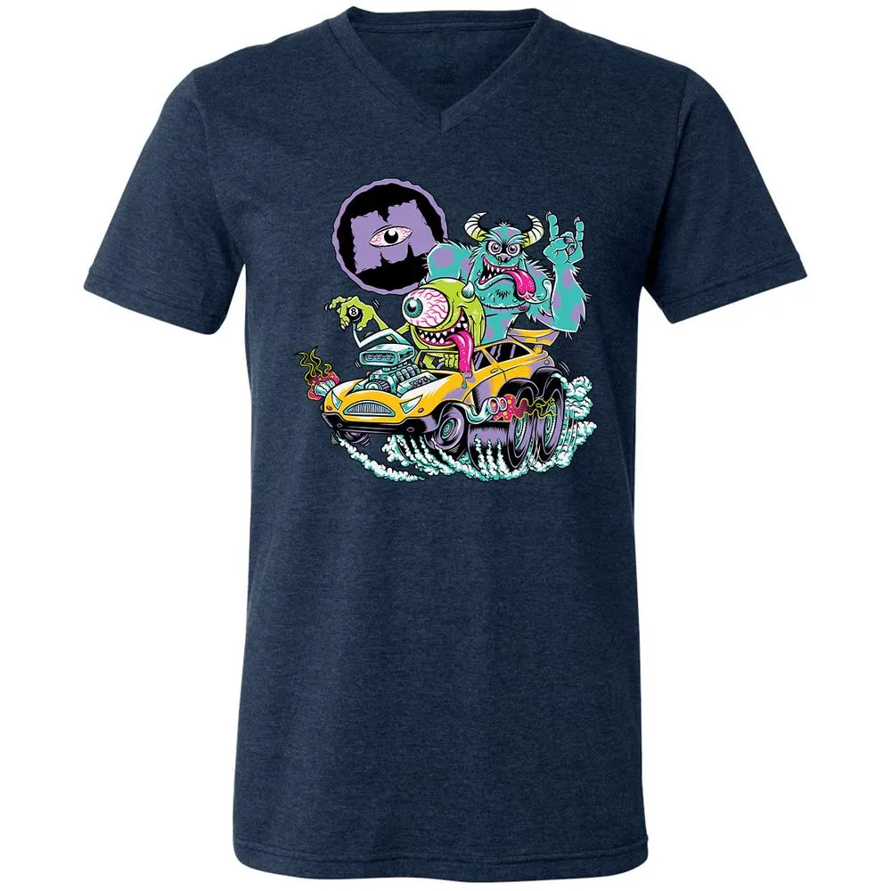 Unisex V-Neck T-Shirt - 3Q33CLQ4 - Heather Navy - 15