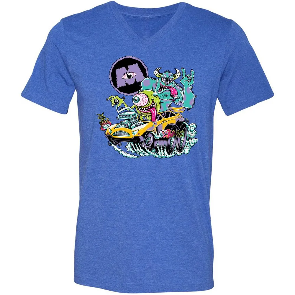Unisex V-Neck T-Shirt - 3Q33CLQ4 - Heather True Royal - 14