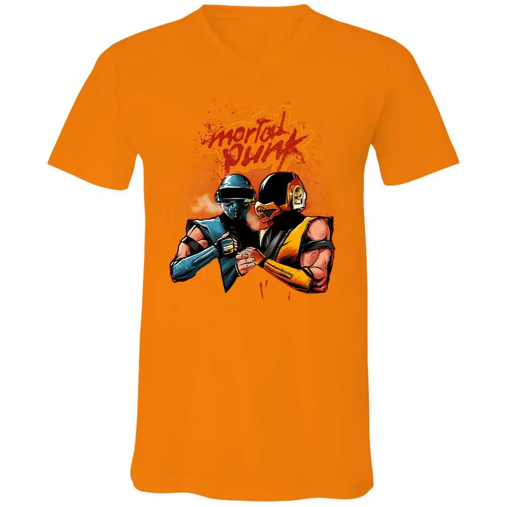 Unisex V-Neck T-Shirt - 4CFC43DX - Orange - 11