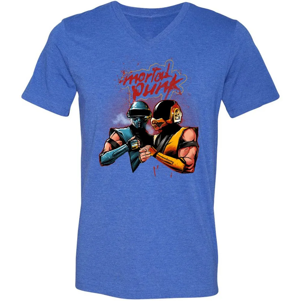 Unisex V-Neck T-Shirt - 4CFC43DX - Heather True Royal - 14