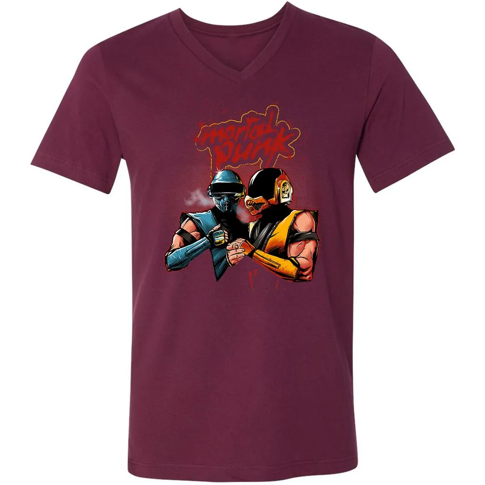 Unisex V-Neck T-Shirt - 4CFC43DX - Maroon - 6