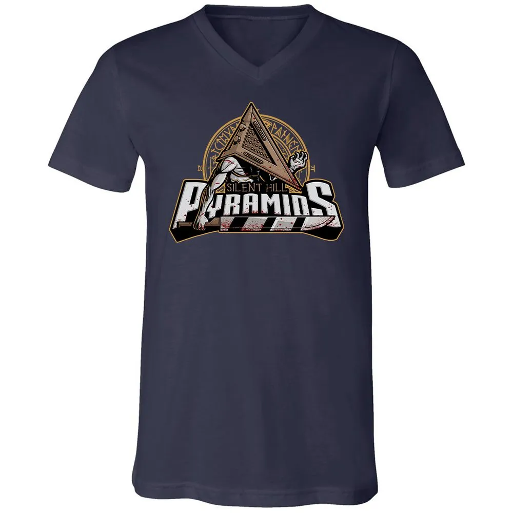 Unisex V-Neck T-Shirt - YXBG6ET9 - Navy - 2