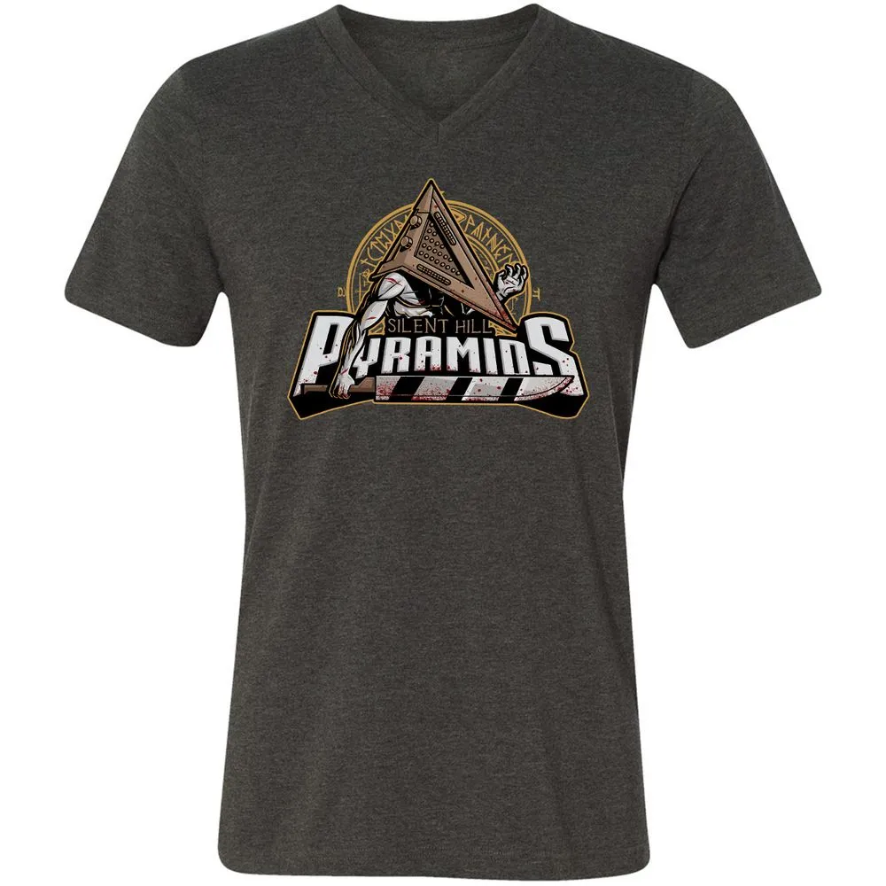 Unisex V-Neck T-Shirt - YXBG6ET9 - Dark Grey Heather - 8