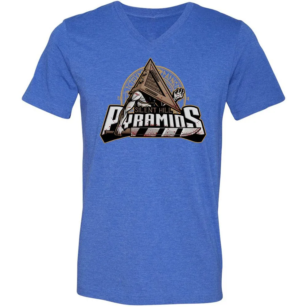 Unisex V-Neck T-Shirt - YXBG6ET9 - Heather True Royal - 14