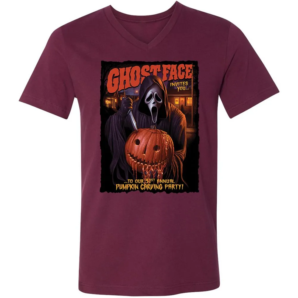 Unisex V-Neck T-Shirt - CCBFLJ9W - Maroon - 6