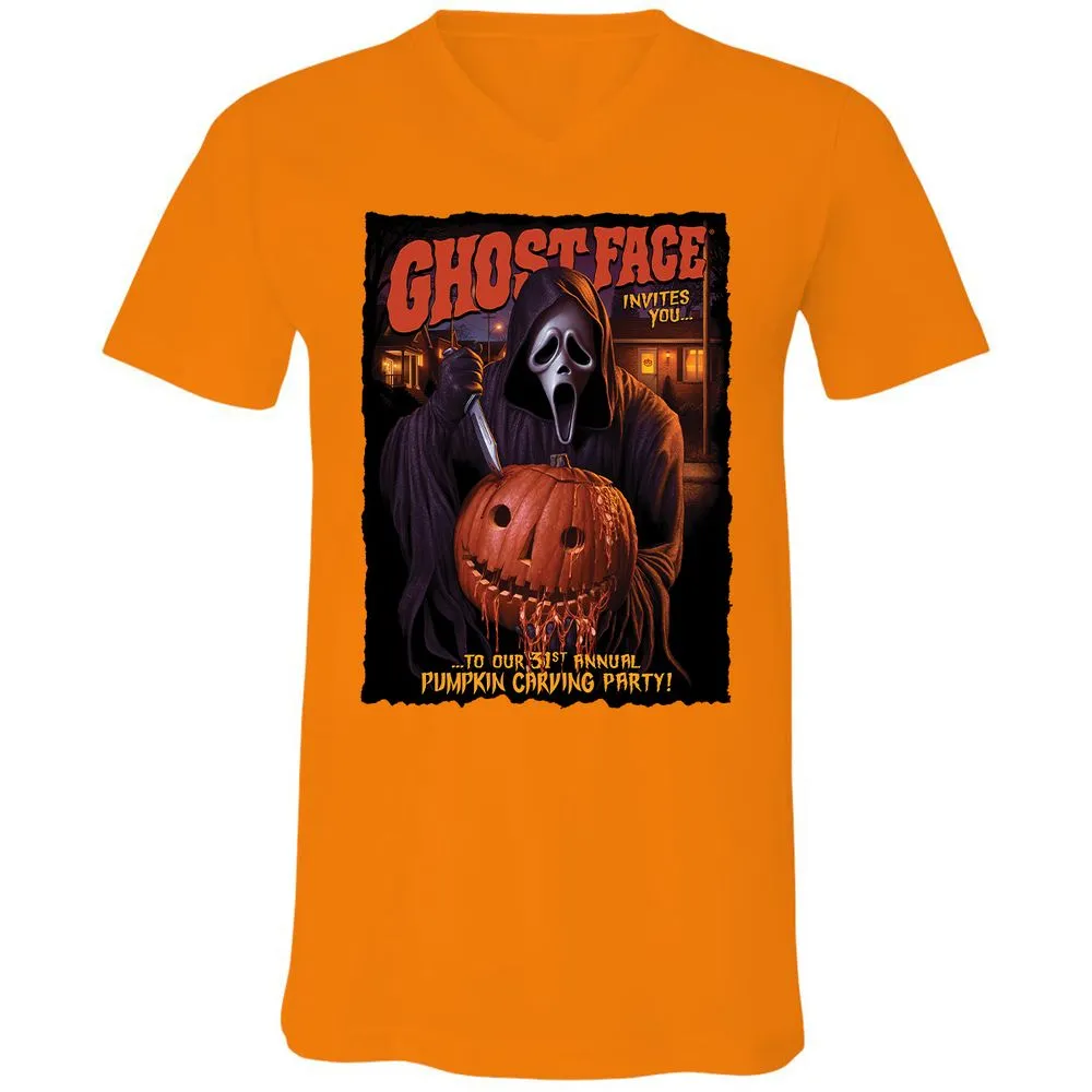 Unisex V-Neck T-Shirt - CCBFLJ9W - Orange - 11