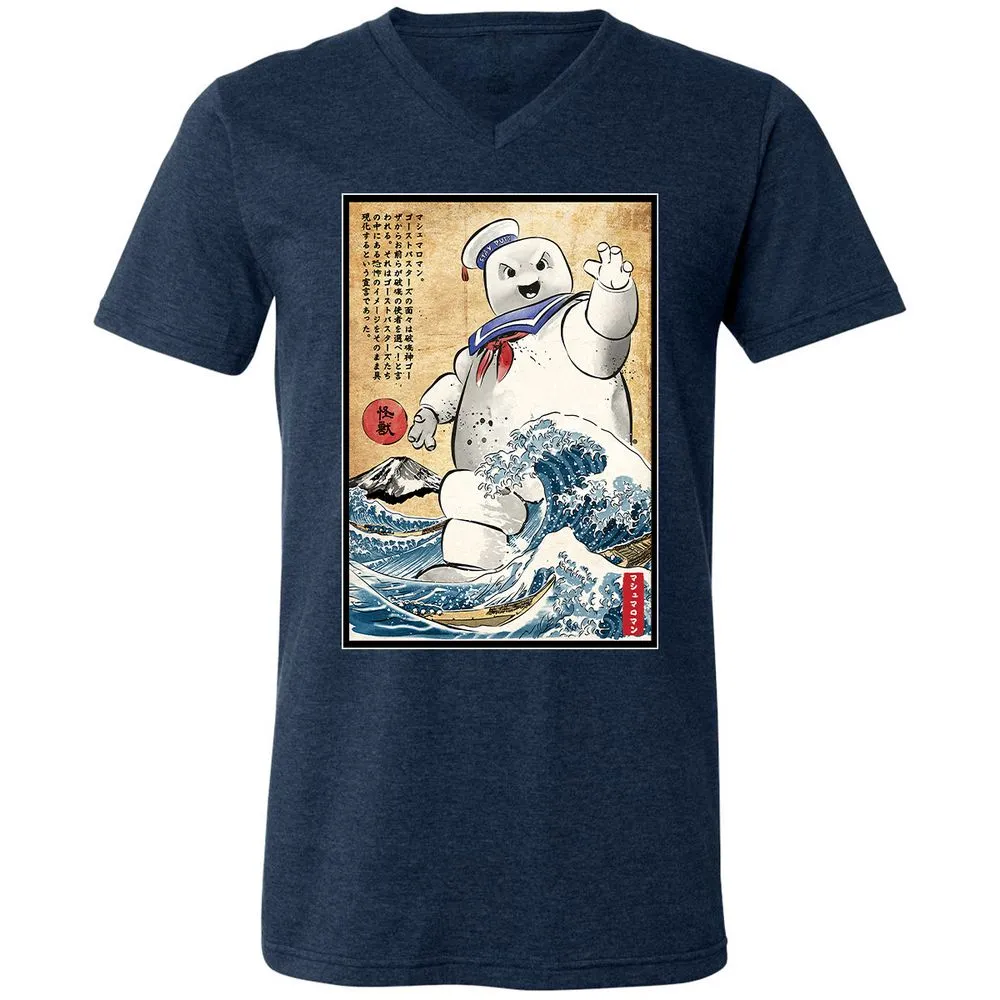 Unisex V-Neck T-Shirt - Q8Y5GHH4 - Heather Navy - 15