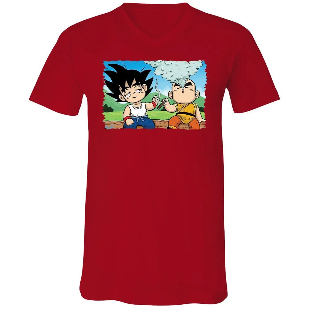 Unisex V-Neck T-Shirt - UYABYVP9 - Red - 3