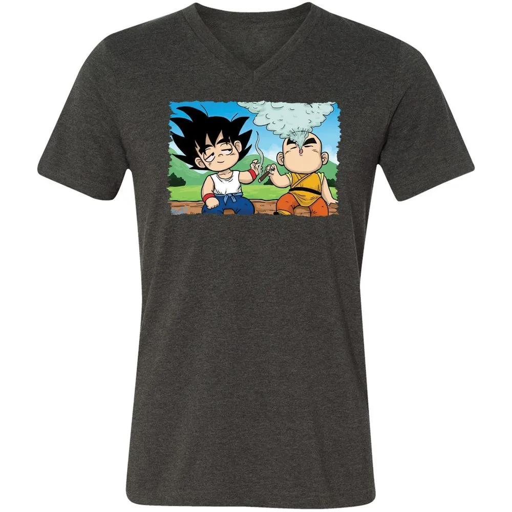 Unisex V-Neck T-Shirt - UYABYVP9 - Dark Grey Heather - 8