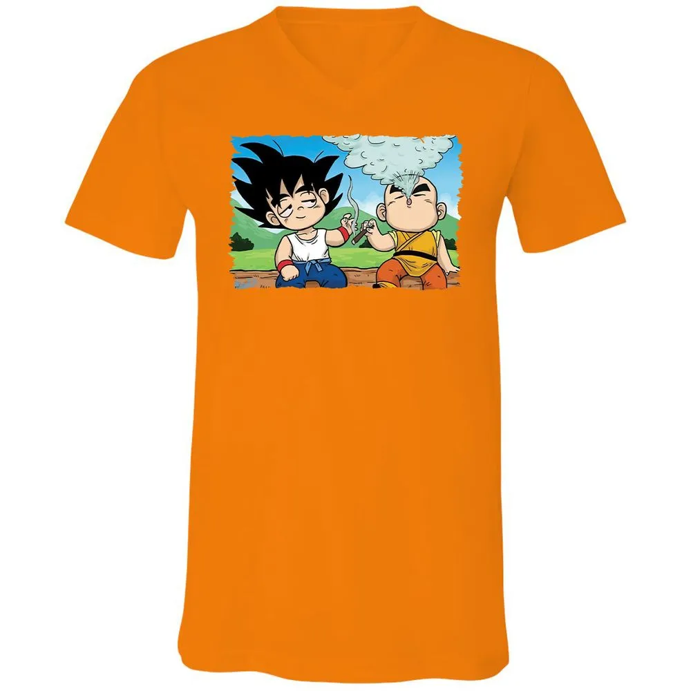 Unisex V-Neck T-Shirt - UYABYVP9 - Orange - 11