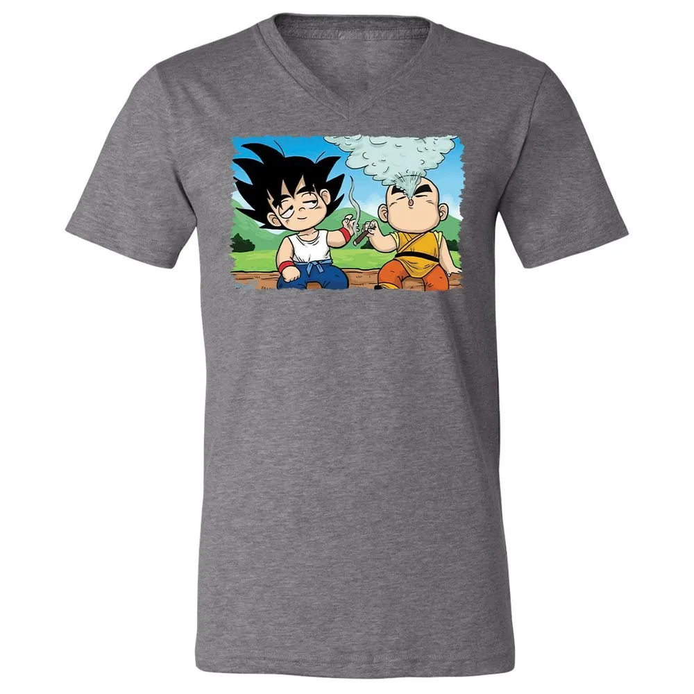 Unisex V-Neck T-Shirt - UYABYVP9 - Deep Heather - 13