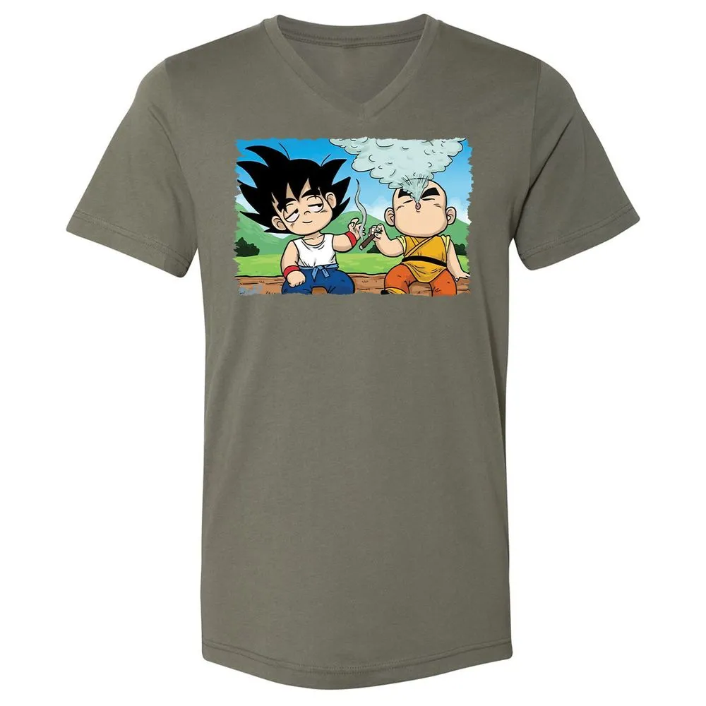 Unisex V-Neck T-Shirt - UYABYVP9 - Military Green - 10