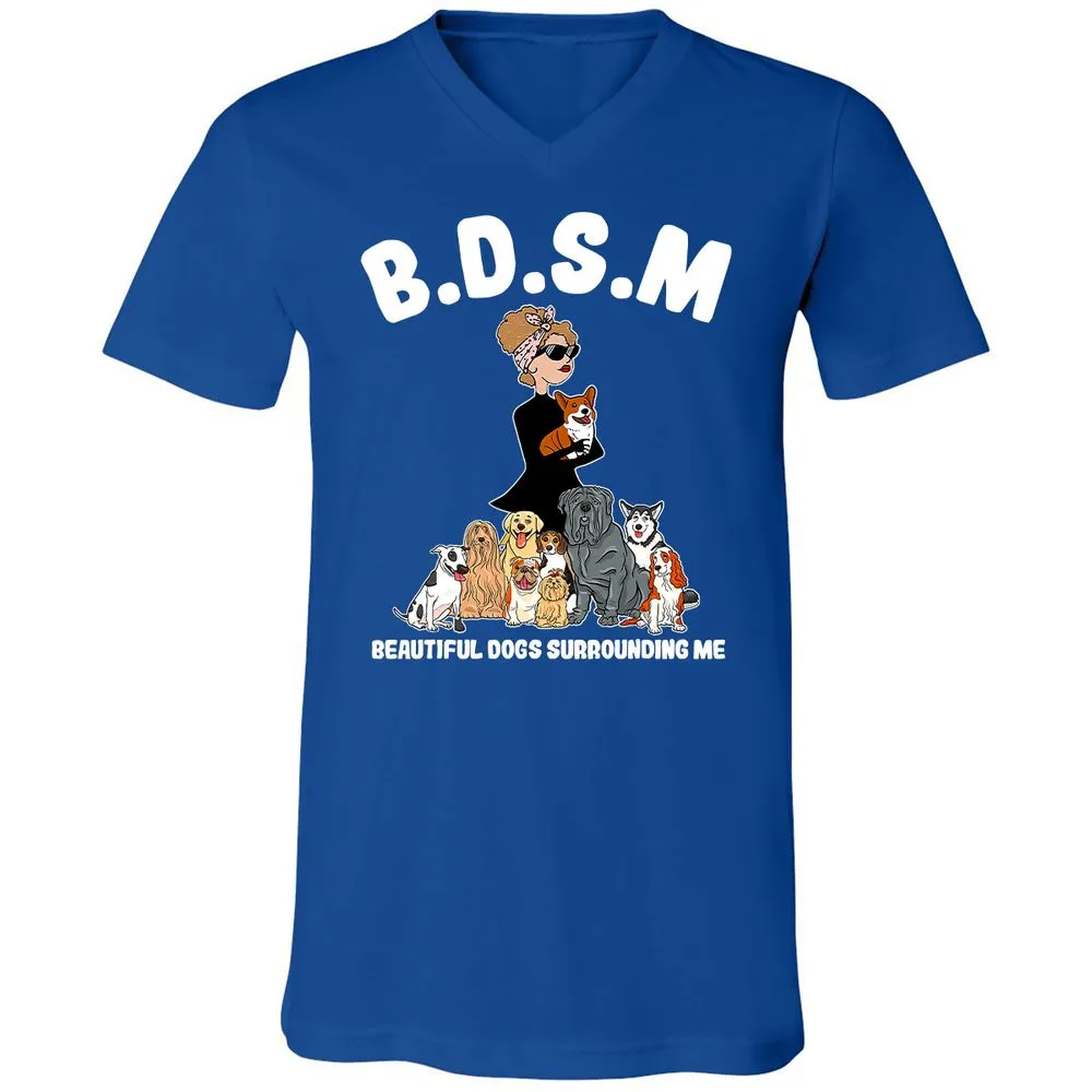 Unisex V-Neck T-Shirt - 3ZD9MFD7 - True Royal - 4