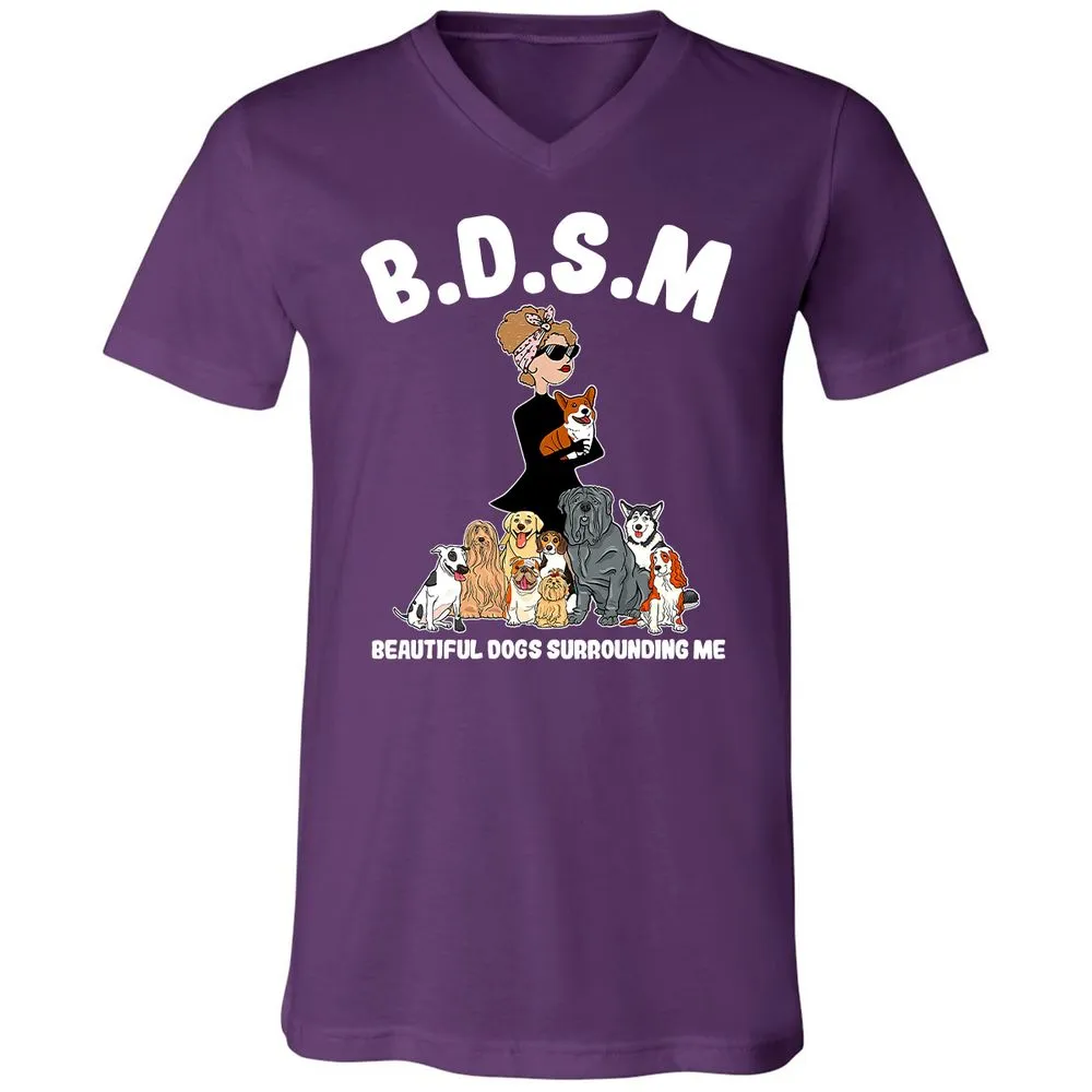 Unisex V-Neck T-Shirt - 3ZD9MFD7 - Team Purple - 9
