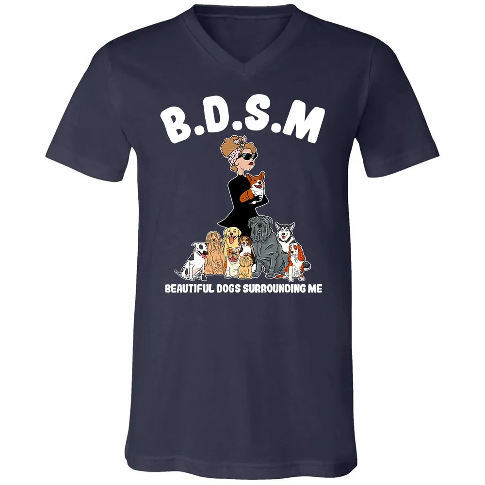 Unisex V-Neck T-Shirt - 3ZD9MFD7 - Navy - 2