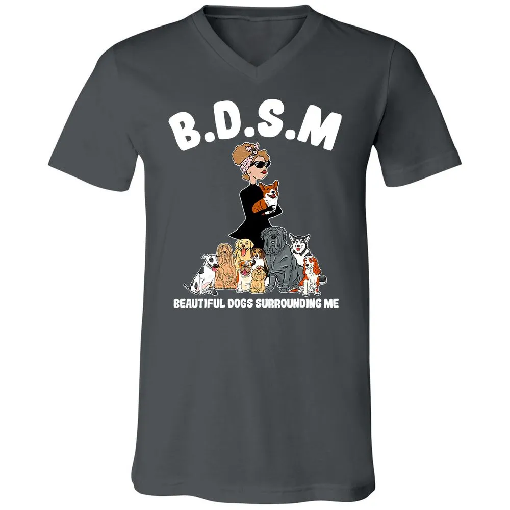 Unisex V-Neck T-Shirt - 3ZD9MFD7 - Asphalt - 12