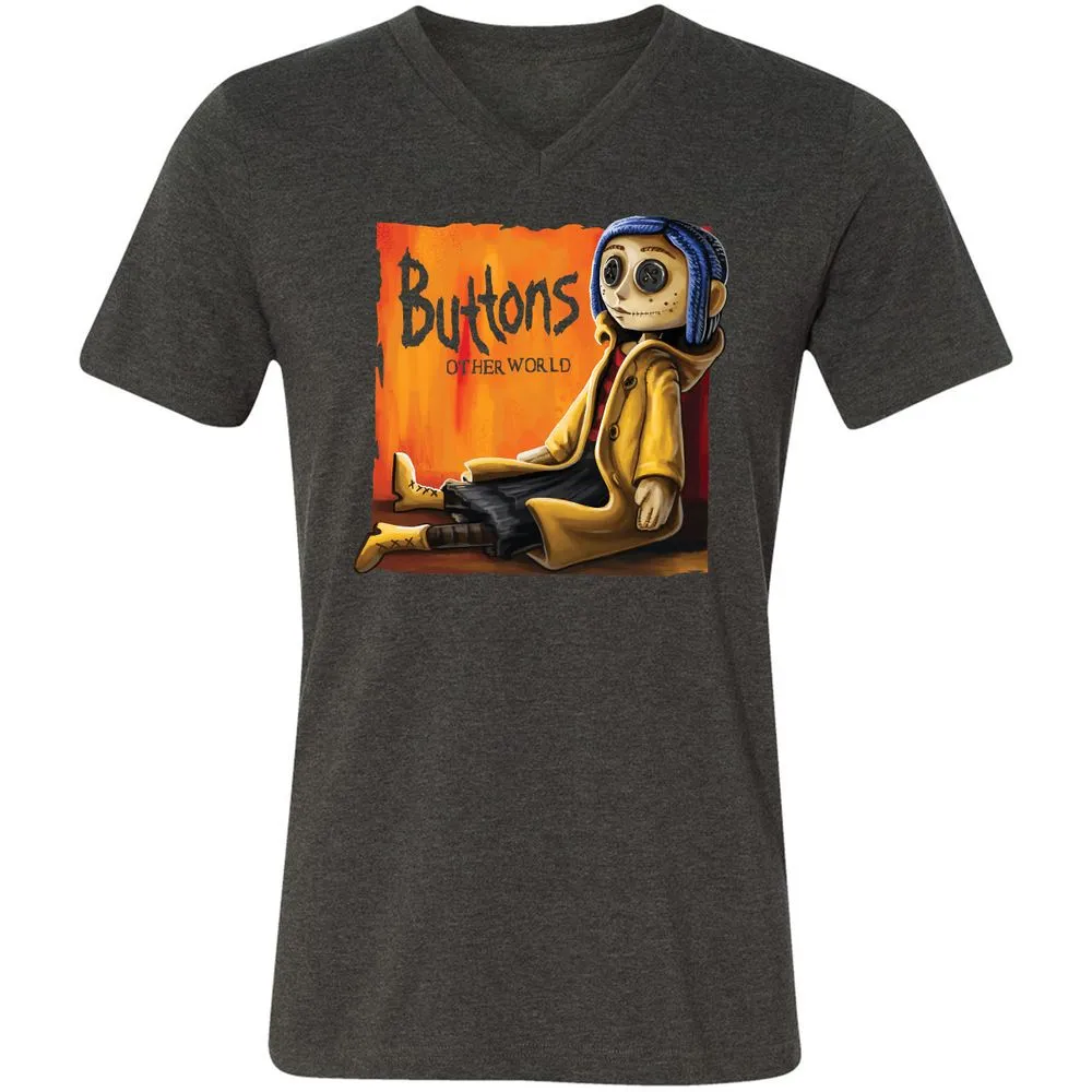 Unisex V-Neck T-Shirt - VULUVM1Y - Dark Grey Heather - 8