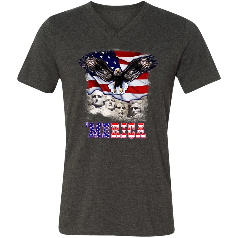 Unisex V-Neck T-Shirt - Q77MXCMQ - Dark Grey Heather - 8