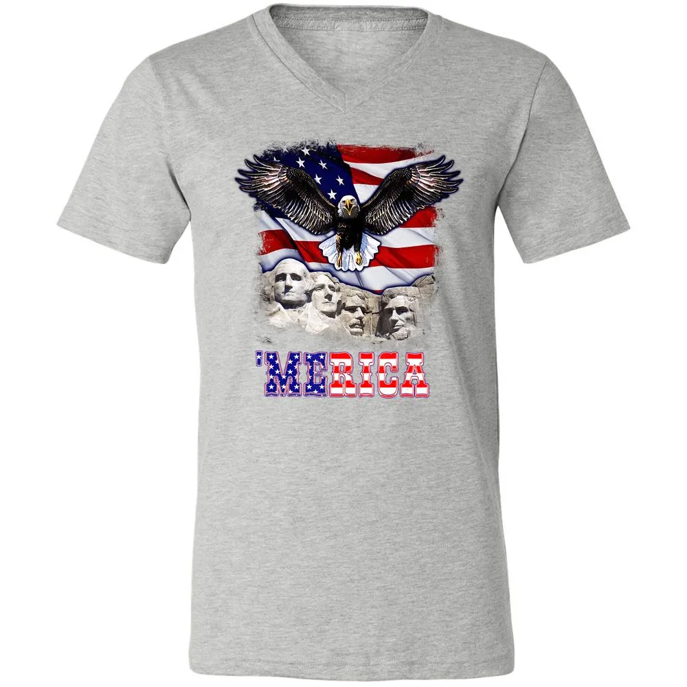 Unisex V-Neck T-Shirt - Q77MXCMQ - Athletic Heather - 7