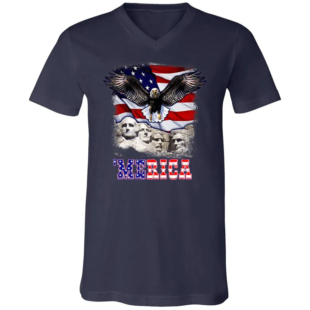 Unisex V-Neck T-Shirt - Q77MXCMQ - Navy - 2