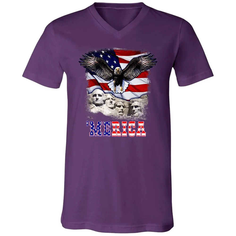 Unisex V-Neck T-Shirt - Q77MXCMQ - Team Purple - 9