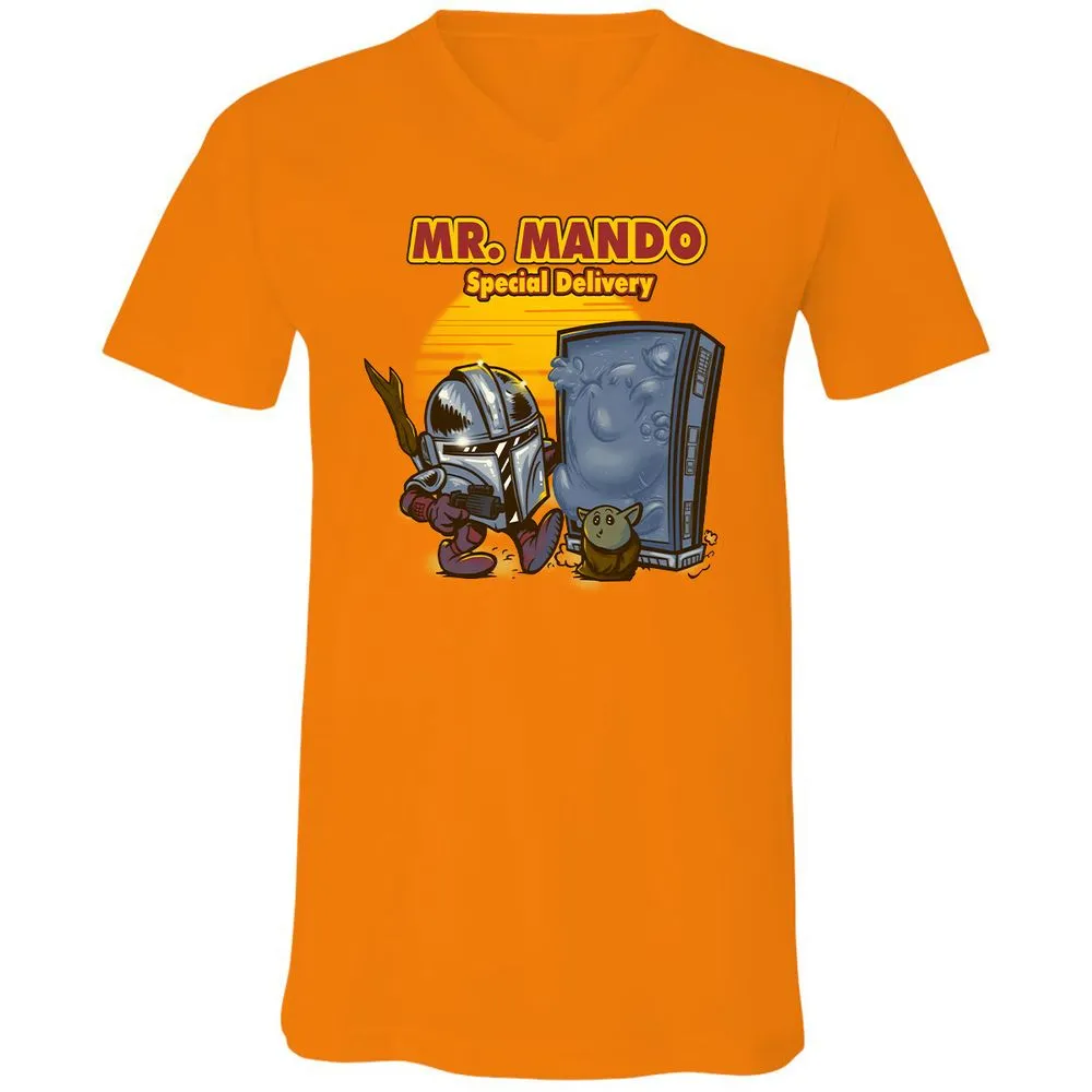 Unisex V-Neck T-Shirt - EPYQS3YE - Orange - 11