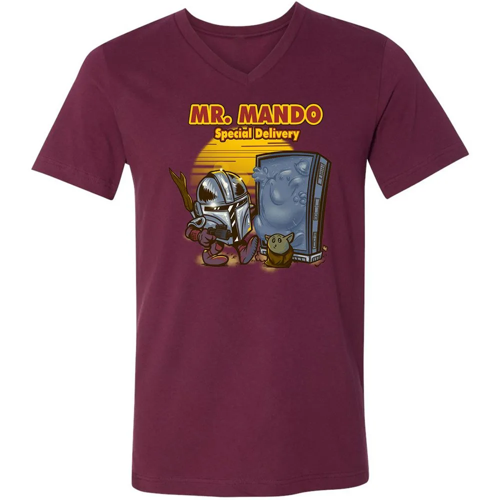 Unisex V-Neck T-Shirt - EPYQS3YE - Maroon - 6