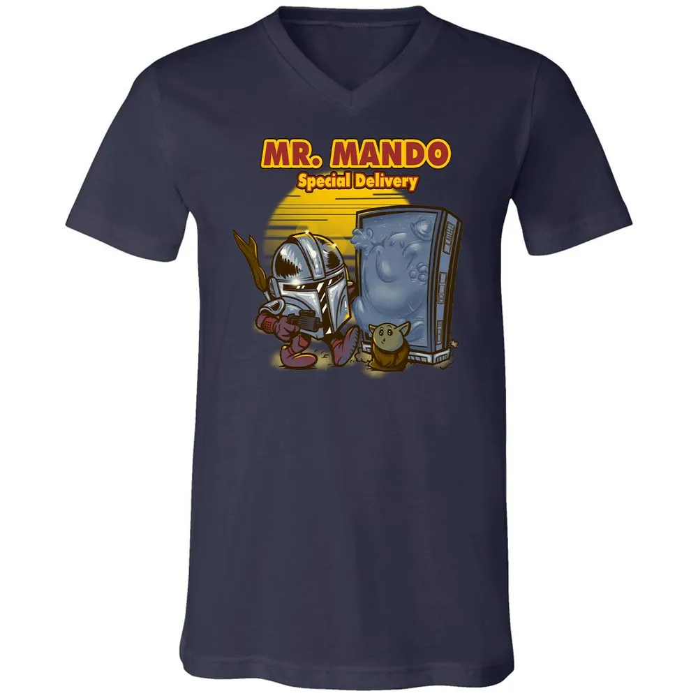 Unisex V-Neck T-Shirt - EPYQS3YE - Navy - 2