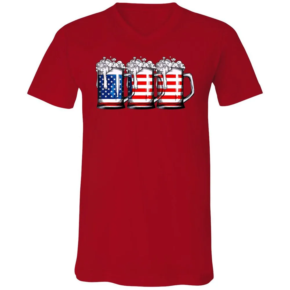 Unisex V-Neck T-Shirt - BJGR3HND - Red - 3