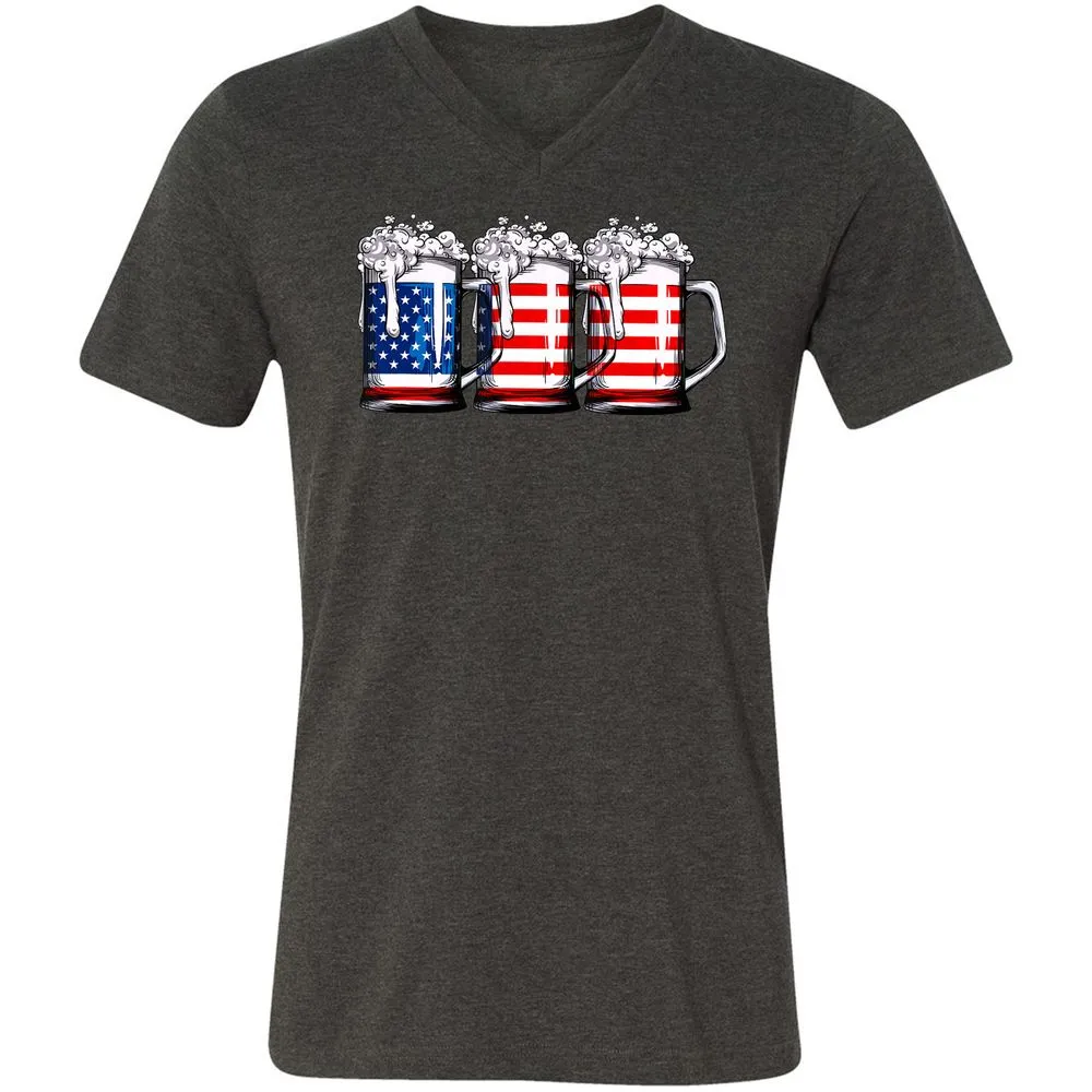 Unisex V-Neck T-Shirt - BJGR3HND - Dark Grey Heather - 8