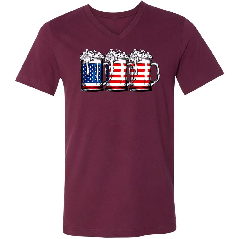 Unisex V-Neck T-Shirt - BJGR3HND - Maroon - 6