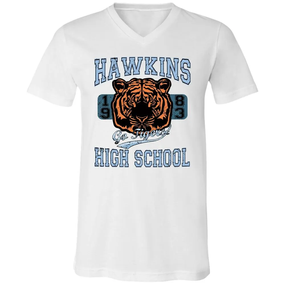 Unisex V-Neck T-Shirt - DVQDPYWF - White - 5