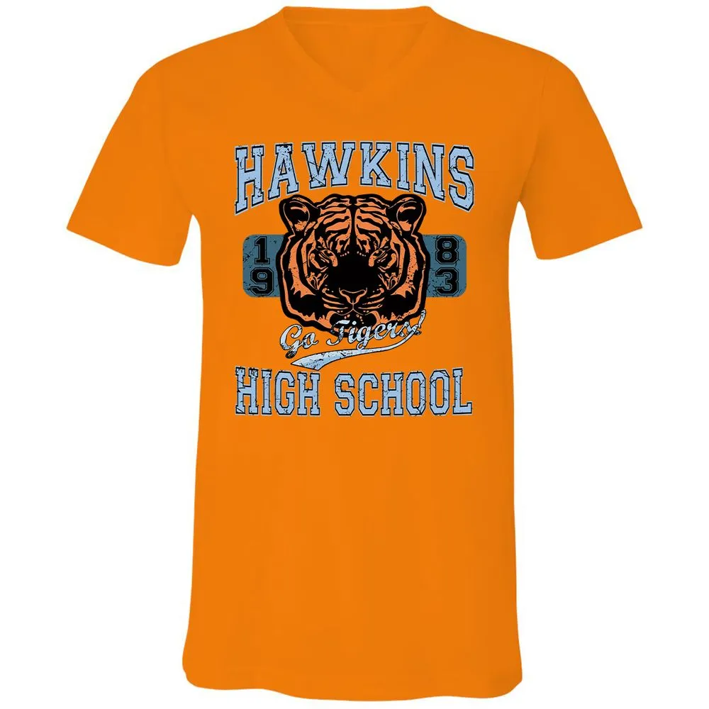 Unisex V-Neck T-Shirt - DVQDPYWF - Orange - 11