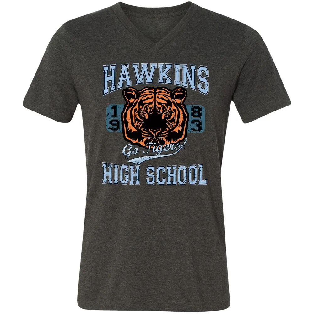 Unisex V-Neck T-Shirt - DVQDPYWF - Dark Grey Heather - 8