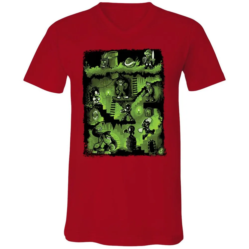 Unisex V-Neck T-Shirt - VPS9AUKL - Red - 3