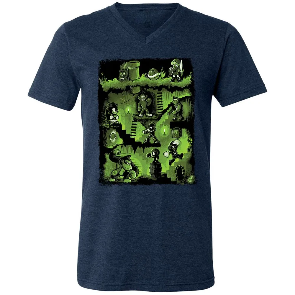 Unisex V-Neck T-Shirt - VPS9AUKL - Heather Navy - 15