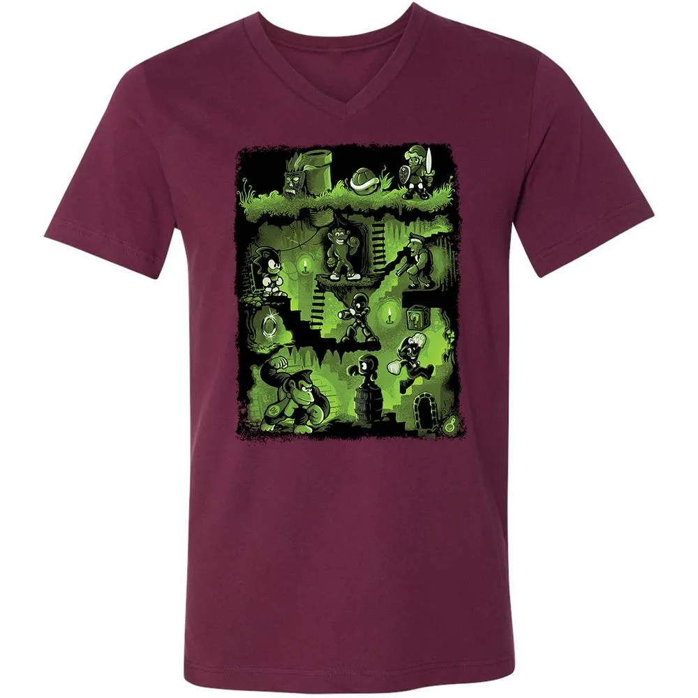 Unisex V-Neck T-Shirt - VPS9AUKL - Maroon - 6