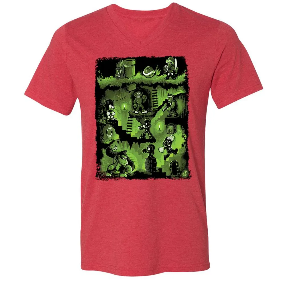 Unisex V-Neck T-Shirt - VPS9AUKL - Heather Red - 16