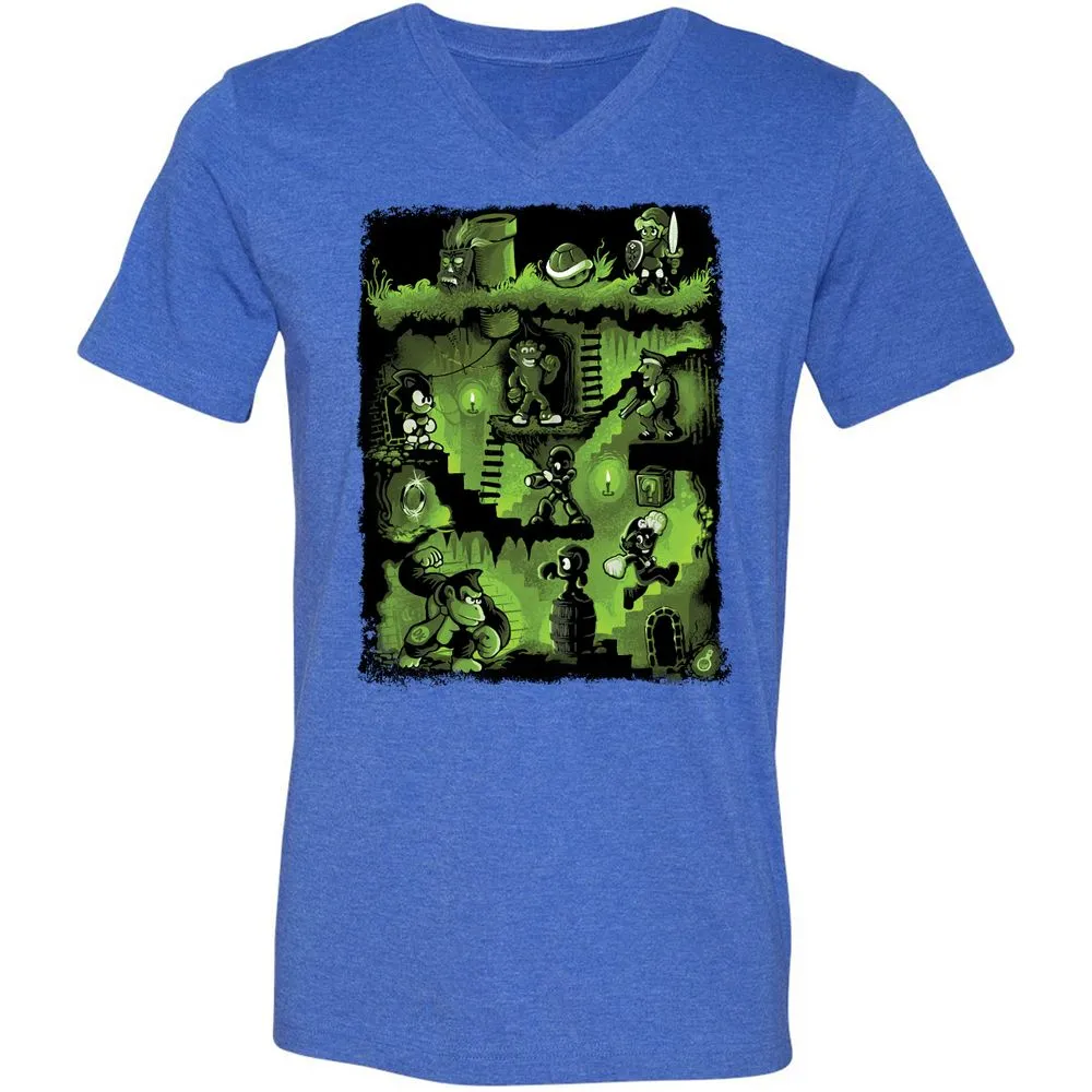Unisex V-Neck T-Shirt - VPS9AUKL - Heather True Royal - 14