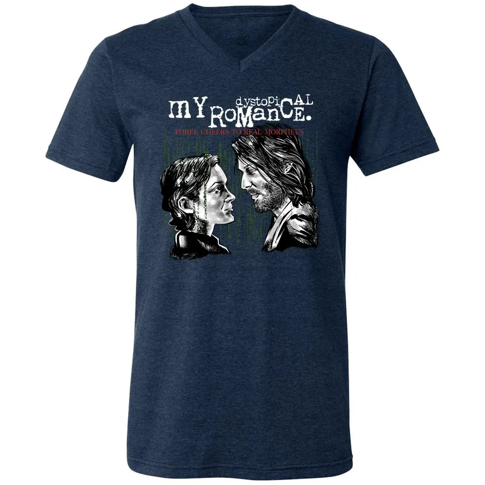 Unisex V-Neck T-Shirt - R7TR92ZB - Heather Navy - 15