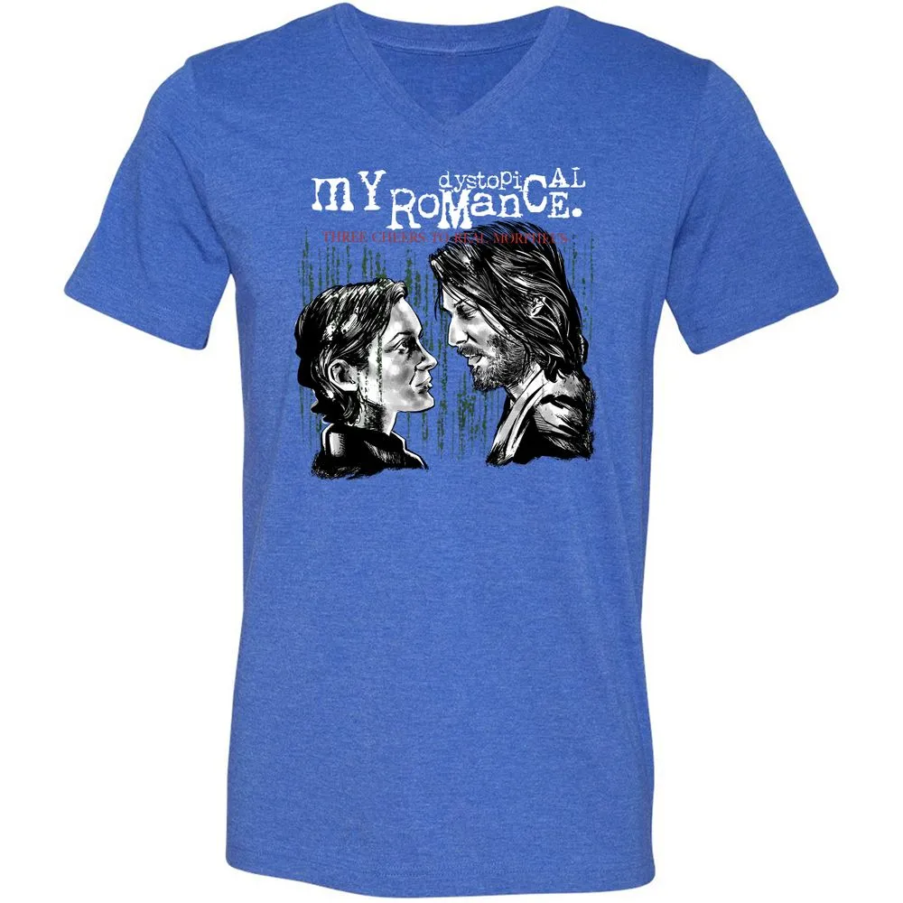 Unisex V-Neck T-Shirt - R7TR92ZB - Heather True Royal - 14