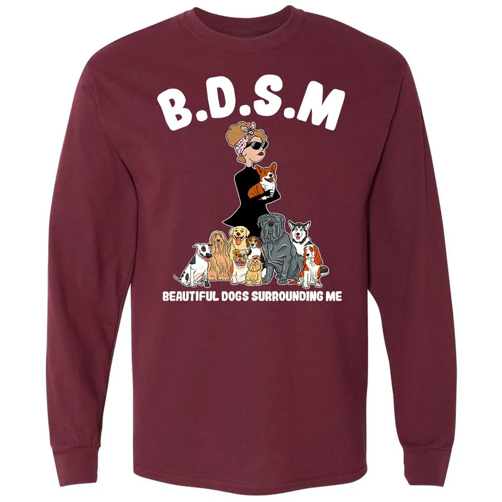 Long Sleeve T-Shirt - HCBXAN1U - Maroon - 11
