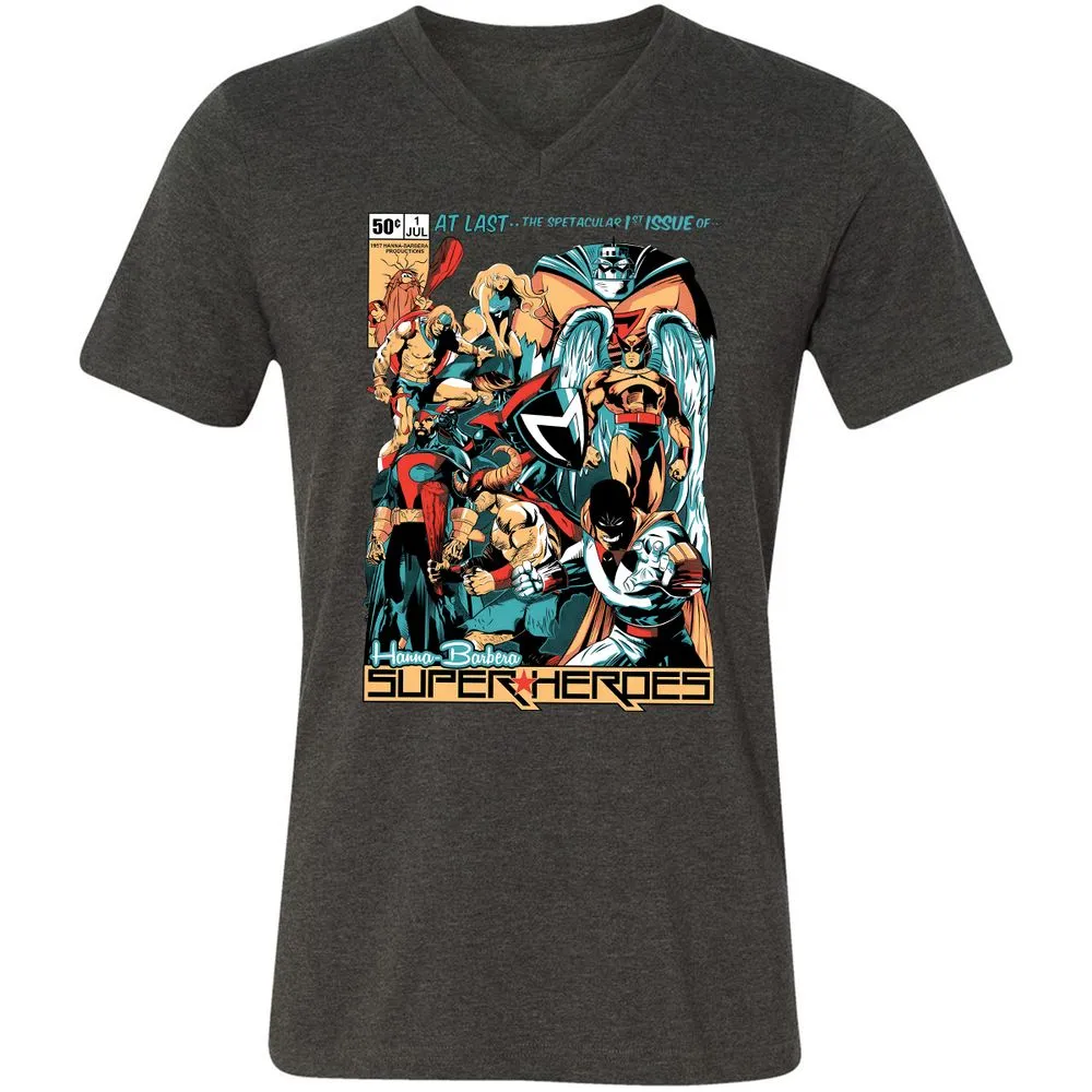 Unisex V-Neck T-Shirt - C4RNGJXQ - Dark Grey Heather - 8