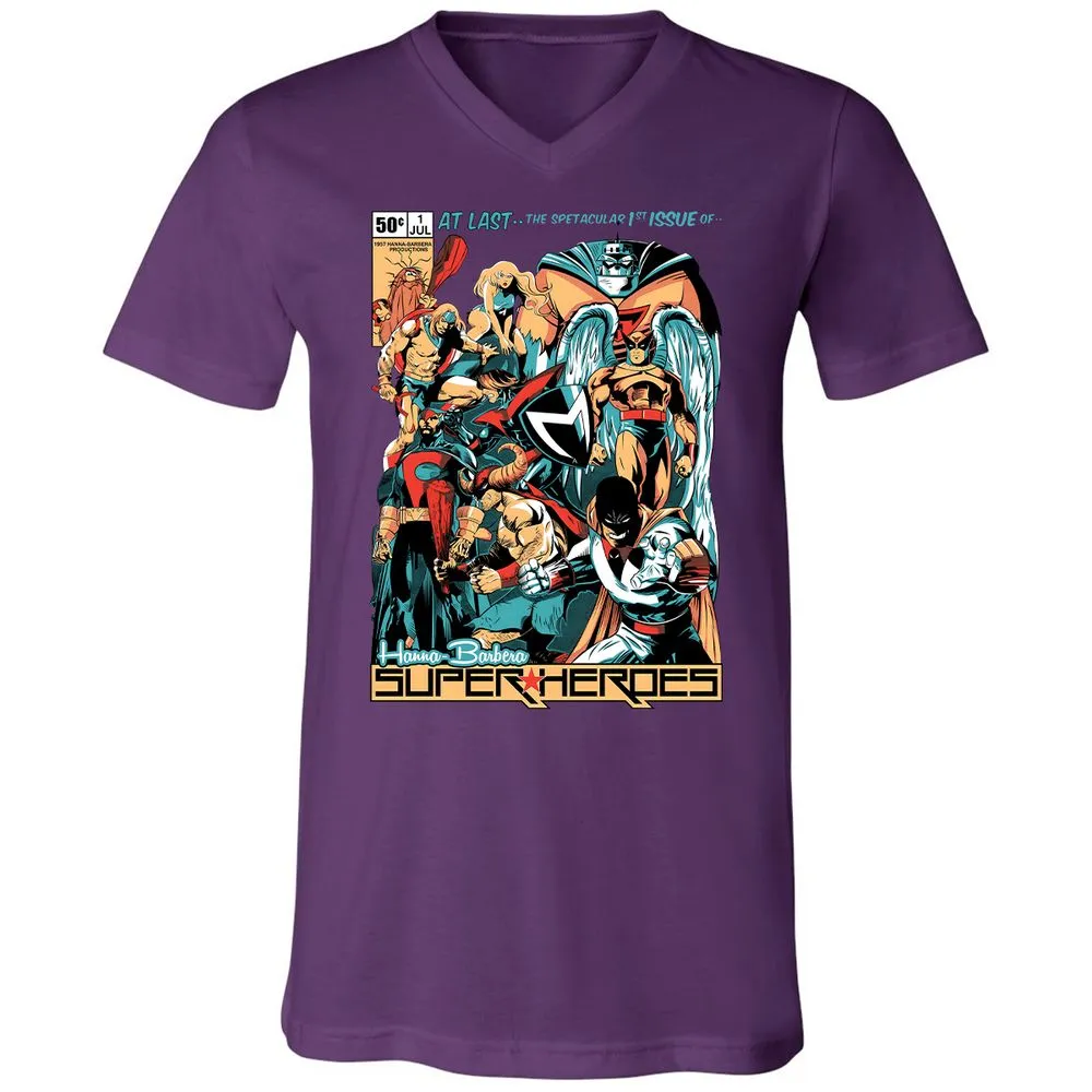 Unisex V-Neck T-Shirt - C4RNGJXQ - Team Purple - 9