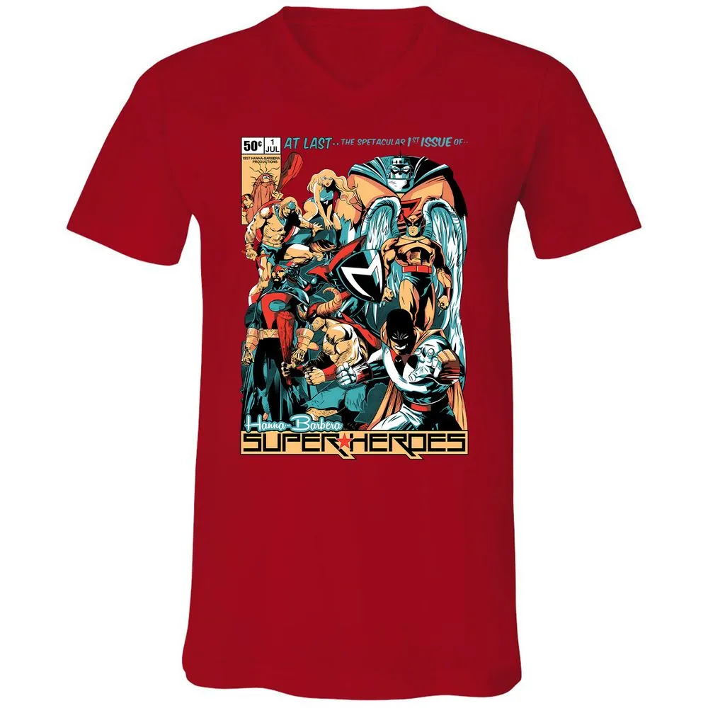 Unisex V-Neck T-Shirt - C4RNGJXQ - Red - 3