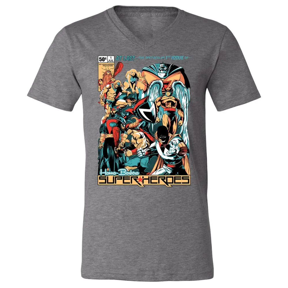 Unisex V-Neck T-Shirt - C4RNGJXQ - Deep Heather - 13