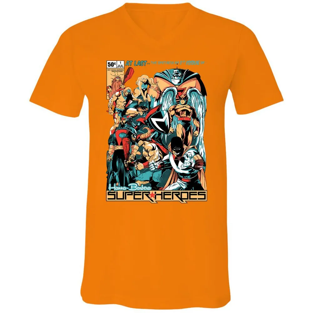 Unisex V-Neck T-Shirt - C4RNGJXQ - Orange - 11
