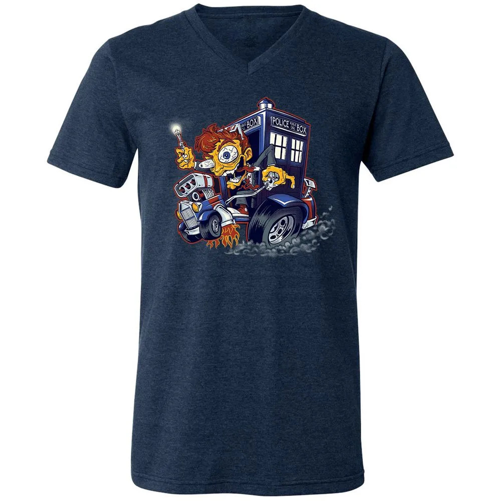 Unisex V-Neck T-Shirt - GPH5B3H6 - Heather Navy - 15