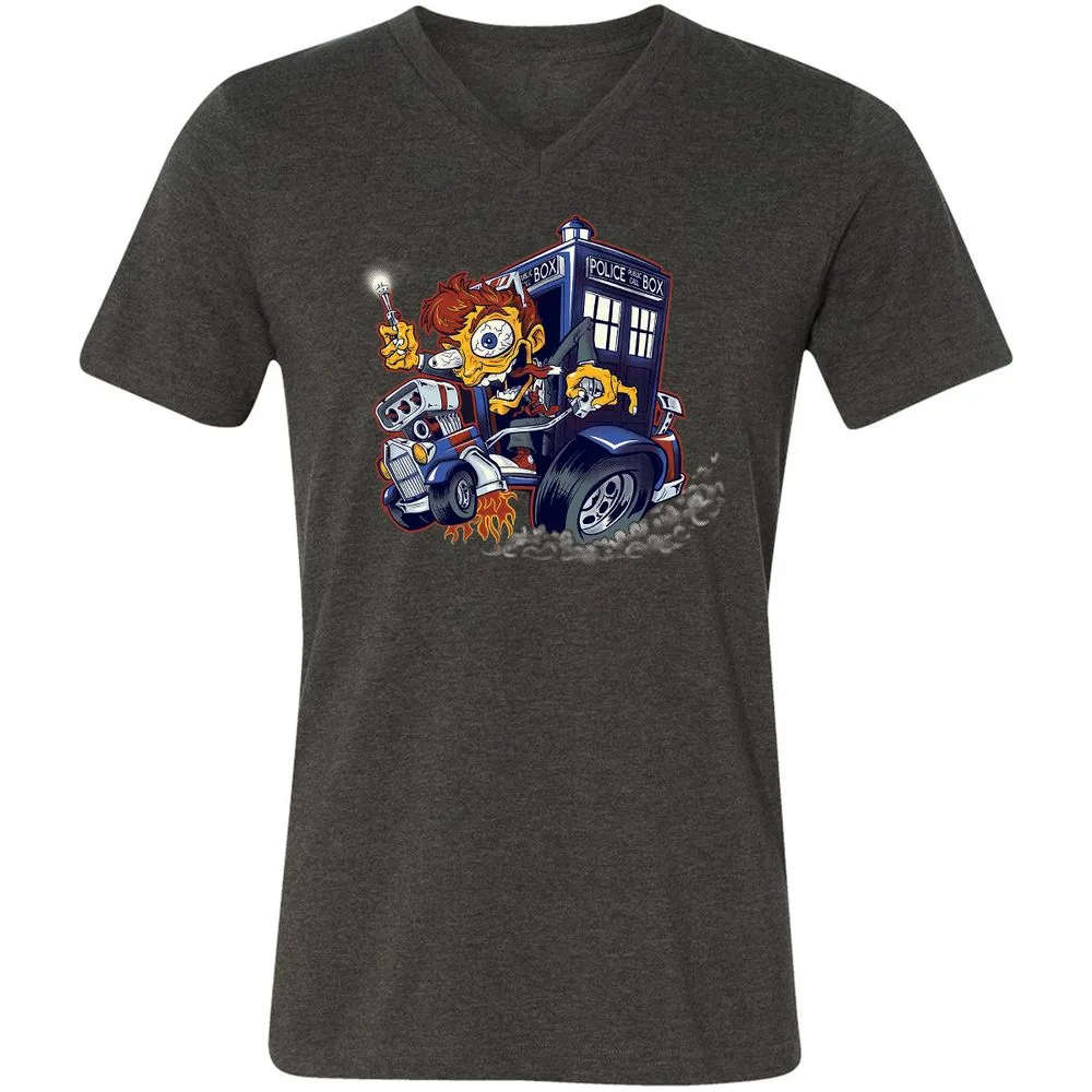 Unisex V-Neck T-Shirt - GPH5B3H6 - Dark Grey Heather - 8